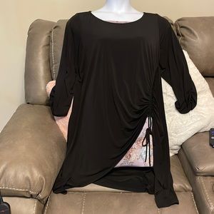 Ashley Stewart - Long Black Tunic with side roughing